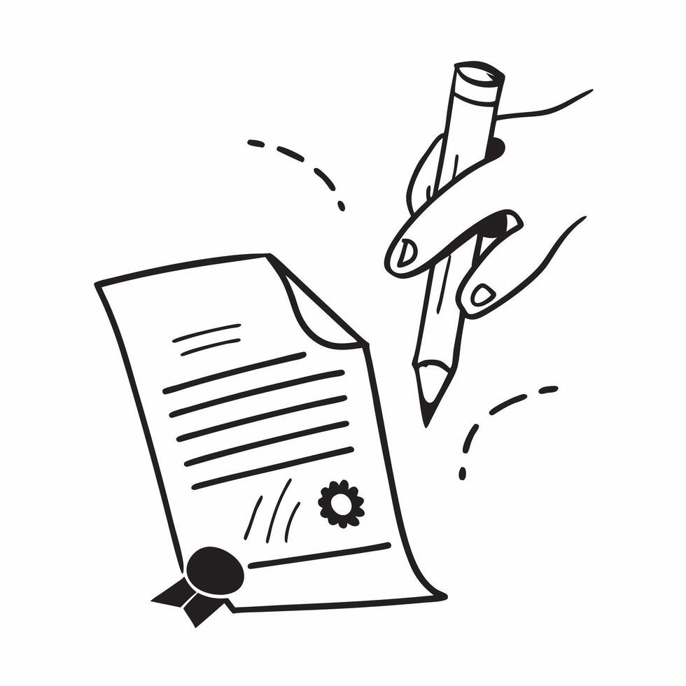 Flat Floating stock certificate and pen with Ownership text concept as A sleek design featuring a floating stock certificate and pen with the text Ownership The elements ar Cleans vector
