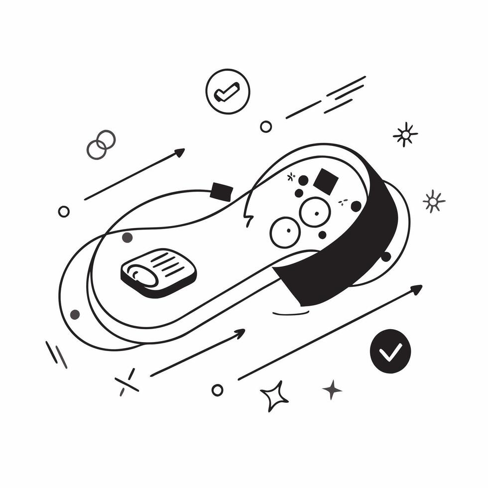 Flat Glossy digital interface with futuristic icons as a tech presentation background concept as A glossy digital interface background with futuristic icons softly glowing against Cleans vector