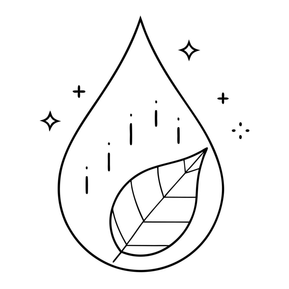 Flat Glossy leaf and water droplet with holographic hydration and growth data concept as A sleek image featuring a glossy leaf and water droplet with floating holographic data repr Cleans vector