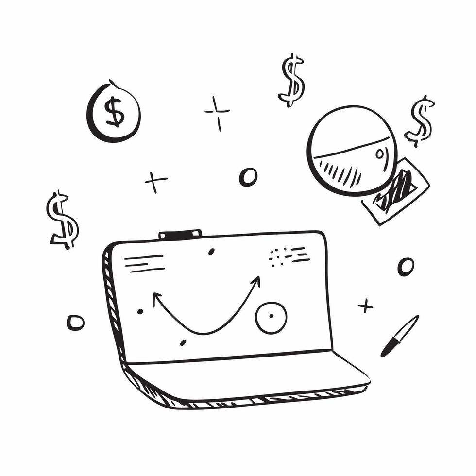 Flat Glossy laptop screen with floating holographic dollar symbols and financial charts concept as A close up shot of a glossy laptop screen displaying holographic dollar symbols a Cleans vector
