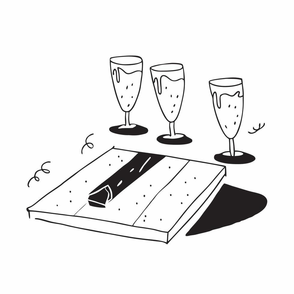 Flat Glossy marble floor with champagne flutes casting elongated shadows concept as A top down high contrast shot of a glossy marble floor with champagne flutes casting elongated s Cleans vector
