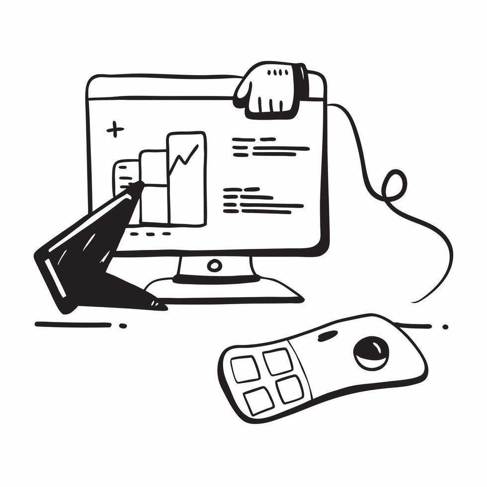 Flat Glossy mouse and keyboard on a reflective desk surface with a financial application open concept as A close up shot of a glossy mouse and keyboard on a reflective desk surface Cleans vector