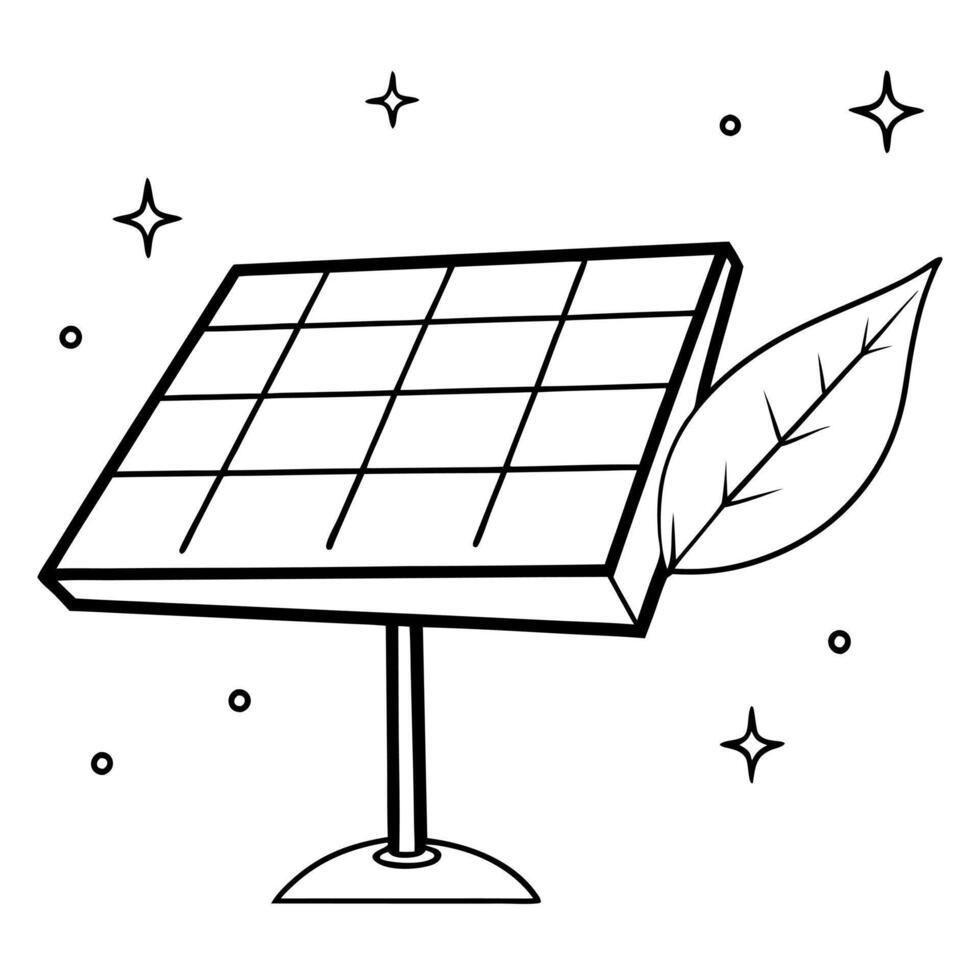 Flat Glossy solar panel and leaf with holographic sustainability goals and emission levels concept as A dynamic image featuring a glossy solar panel and leaf with floating holograp Cleans Set 3 vector