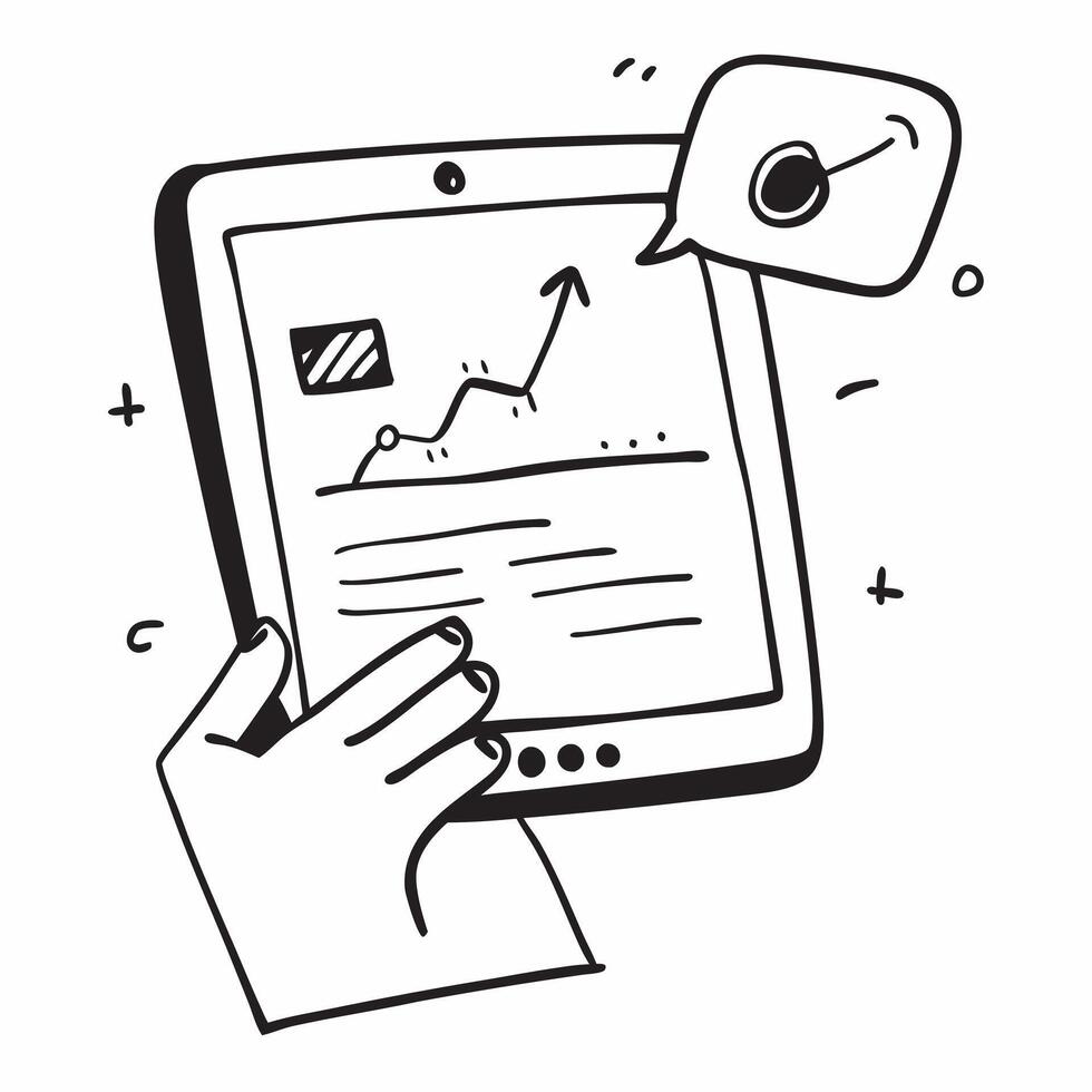 Flat Glossy tablet on a desk with financial graphs and stock charts on screen concept as A close up shot of a glossy tablet placed on a desk displaying financial graphs and stock c Cleans vector