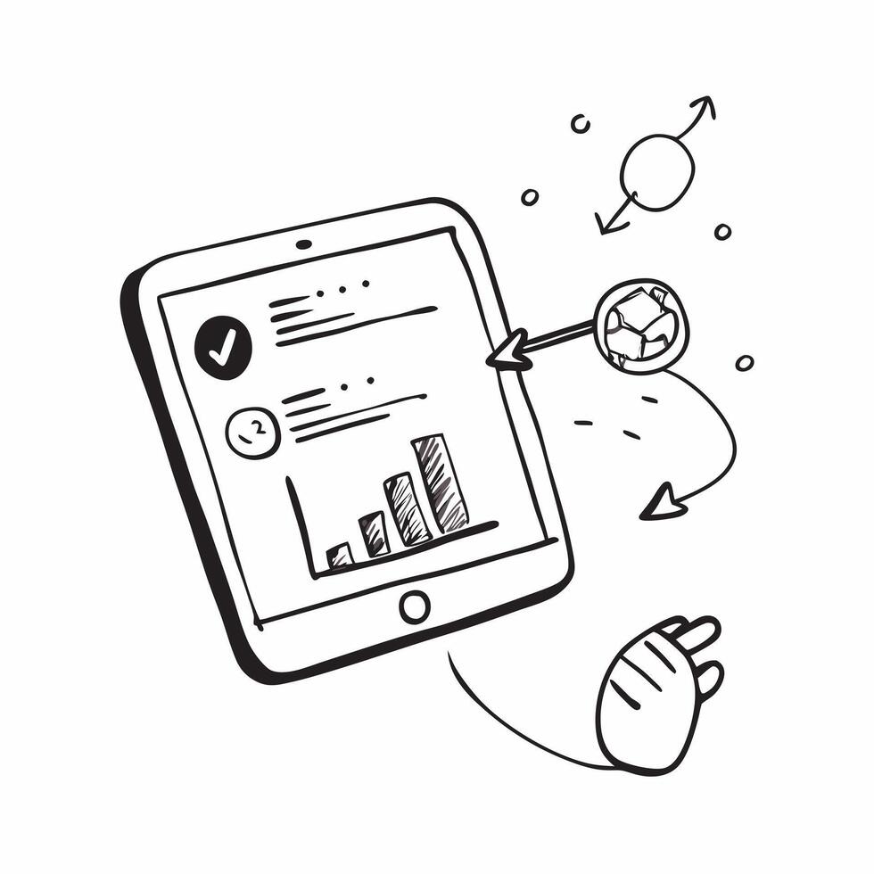 Flat Glossy tablet on a marketing officers desk with campaign analytics concept as A close up shot of a glossy tablet on a marketing officers desk displaying campaign analytics Th Cleans vector