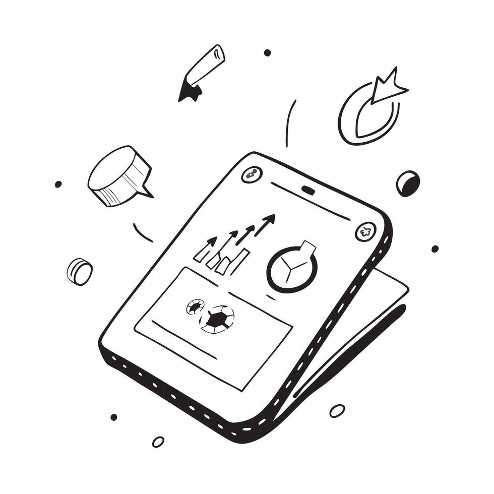 Flat Glossy tablet with floating holographic bar charts and dollar signs concept as A high angle shot of a glossy tablet with floating holographic bar charts and dollar signs The Cleans Set 3 vector