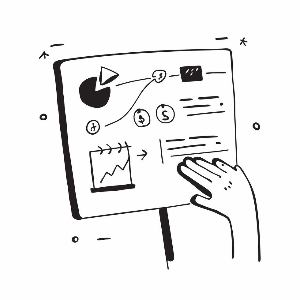 Flat Glossy whiteboard with marketing strategy diagrams and notes concept as A mid angle shot of a glossy whiteboard filled with marketing strategy diagrams and notes The reflecti Cleans vector