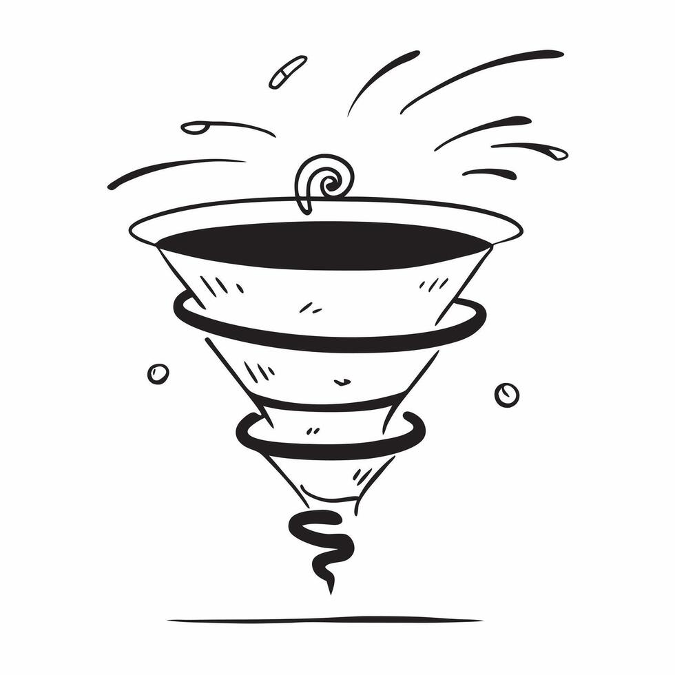Flat Glowing abstract spiral forming a martini glass concept as A glowing spiral of light twists into the shape of a martini glass set against a dark background The camera follows Cleans vector