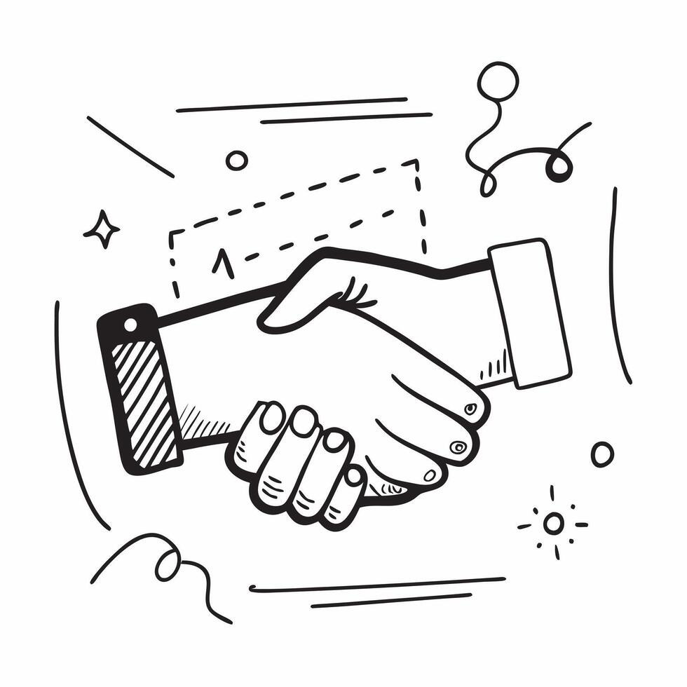 Flat Handshake and graph border frame with Partnership Growth text and copy space concept as A dynamic border frame featuring a handshake and graph in opposite corners with the tex Cleans vector