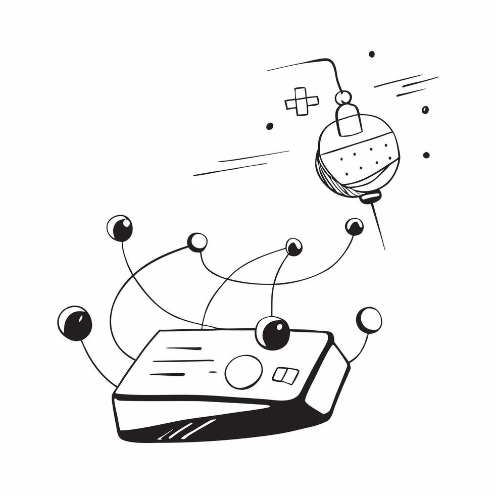 Flat Levitation of a digital network with connected nodes on an isolated white background concept as A network of connected nodes floating mid air forming a digital mesh all isolat Cleans vector