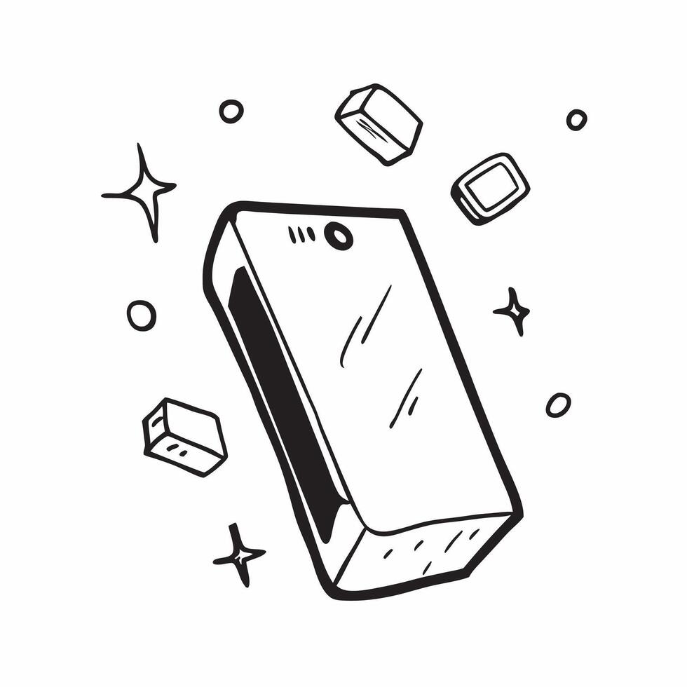Flat Smartphone with holographic app icons hovering above copy space below concept as A high angle shot of a sleek smartphone with holographic app icons floating just above the scr Cleans vector