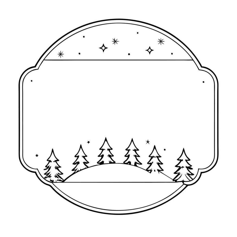 Flat Snowfall and Pine Trees Border Frame with Copy Space concept as A border frame with snowfall and pine trees positioned on opposite sides offering generous copy space in the ce Cleans Set 2 vector