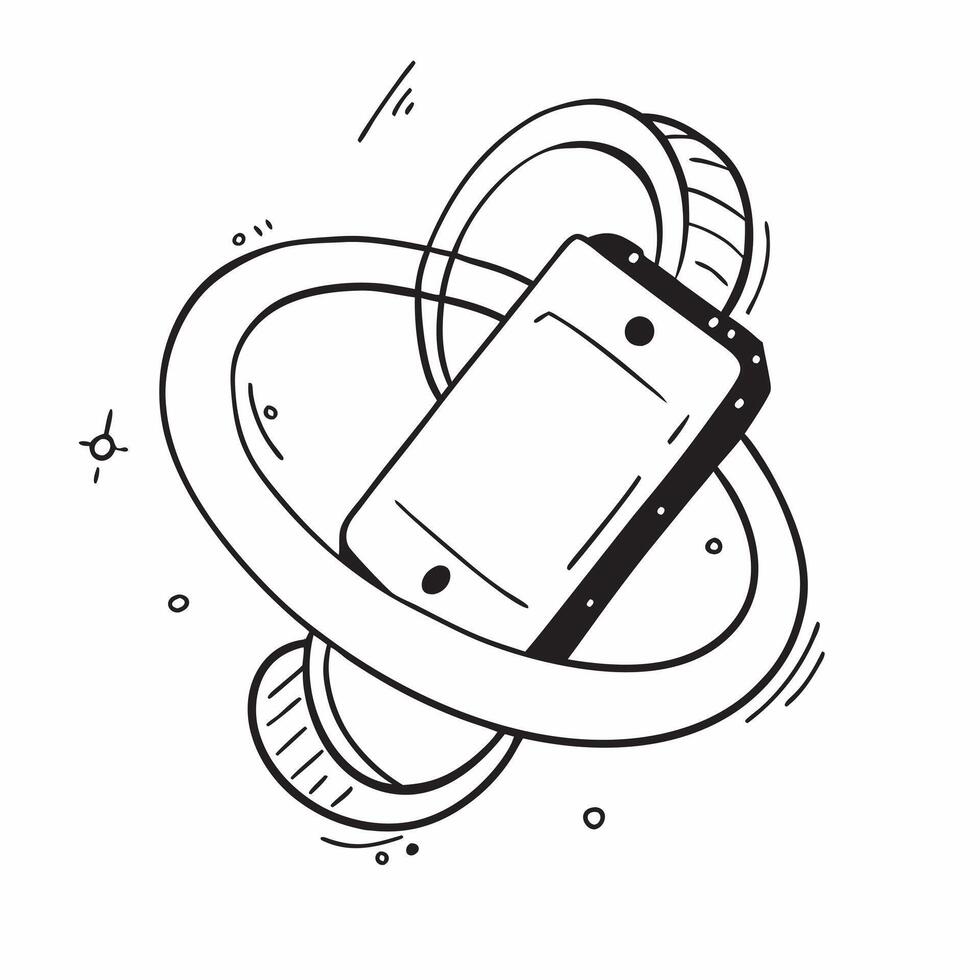 Flat Tech ring border with rotating digital elements and copy space concept as A border frame featuring a tech ring design with rotating digital elements framing a central copy spa Cleans vector