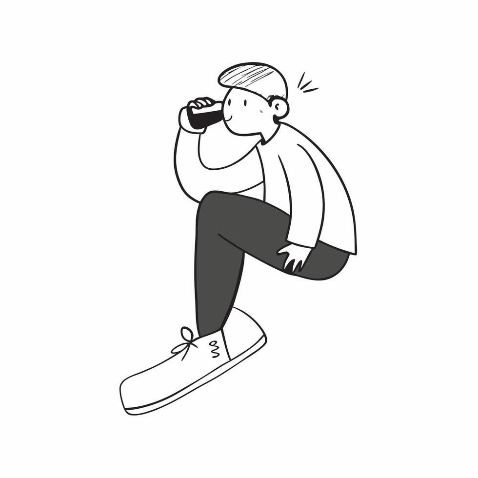 Flat Teenager enjoying a soda while sitting on a skateboard at a skatepark concept as A candid shot of a teenager sipping a soda while sitting on a skateboard at a skatepark The c Cleans vector
