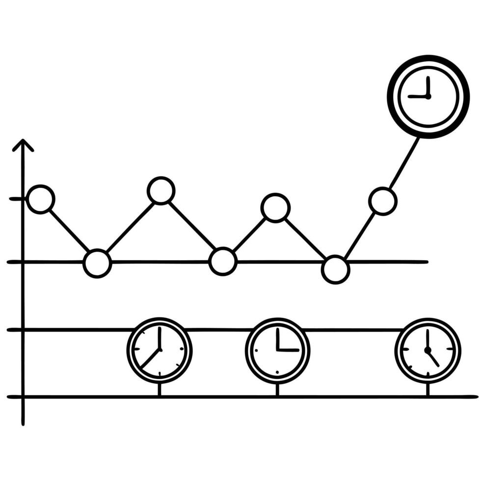 Flat Timeline with floating data points concept as A timeline icon with data points floating above specific events isolated on a white background The design represents historical Cleans vector
