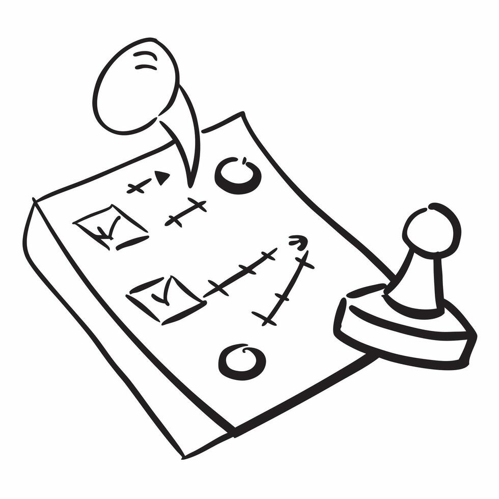 Flat of isolated chess pieces and strategy board with the word Strategy concept as A design showing chess pieces on a strategy board with the word Strategy prominentl Cleans vector