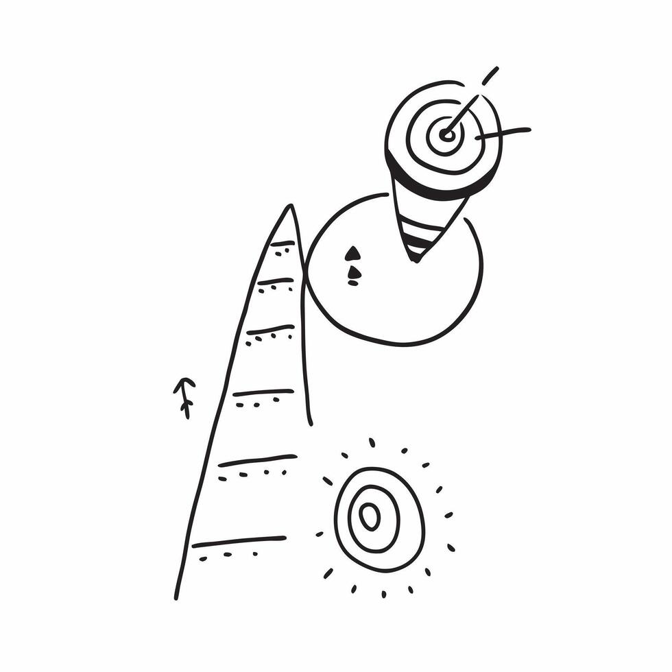 Flat of isolated ladder and target with the word Success concept as A design showing a ladder leading up to a target with the word Success prominently displayed The Cleans vector