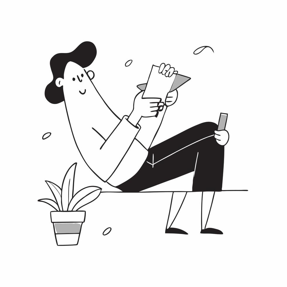 Flat Woman sipping a mojito while lounging on a beach chair concept as A candid shot of a woman sipping a mojito while lounging on a beach chair The camera captures the relaxed an Cleans vector