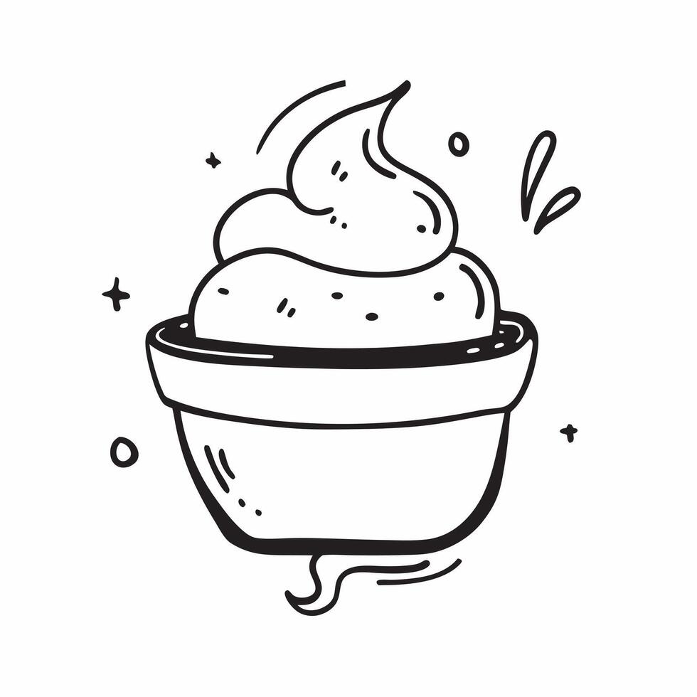 Floating cappuccino cup with froth forming a smooth swirl with Creamy Delight text concept as A smooth illustration featuring a floating cappuccino cup with froth creating a Cleans vector