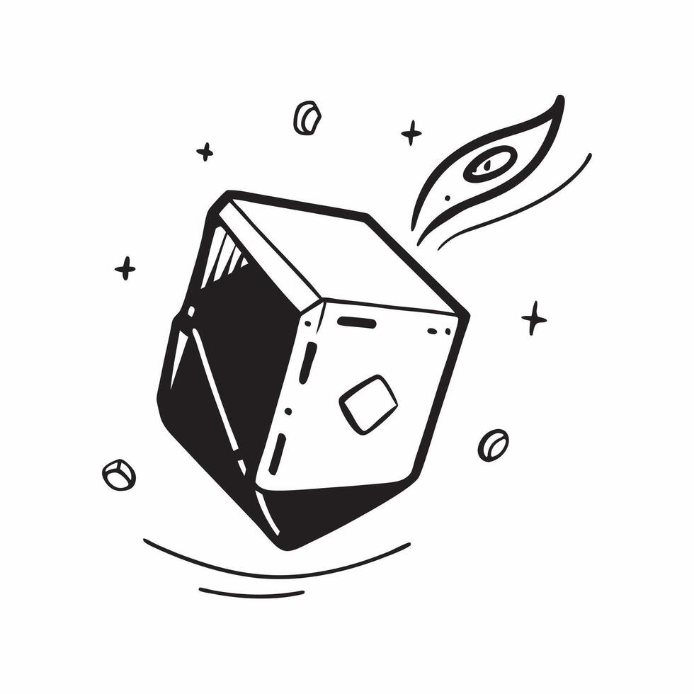 Floating data cube with light effects on an isolated white background concept as A glowing data cube floating mid air with light effects illuminating its edges all isolated on a wh Cleans vector