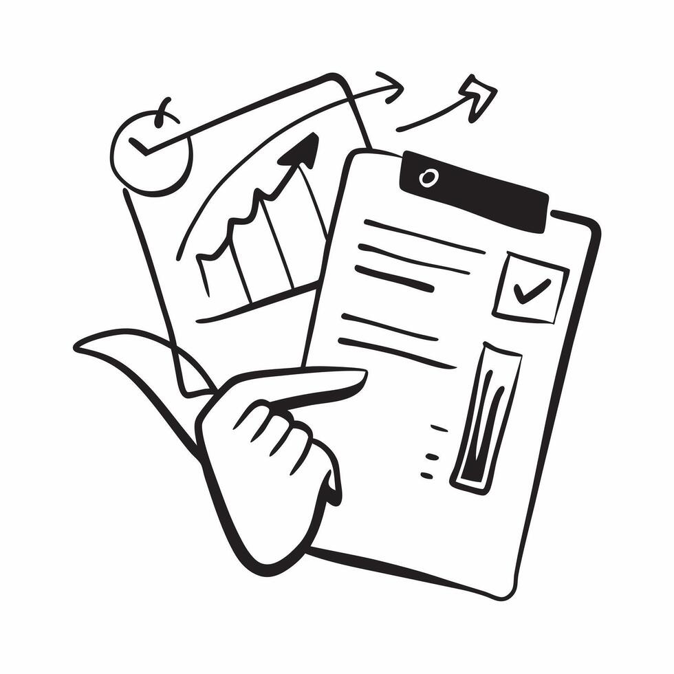 Floating marketing documents and clipboard with Strategy Development text concept as A sleek illustration of floating marketing documents and clipboard with the text Strateg Cleans vector