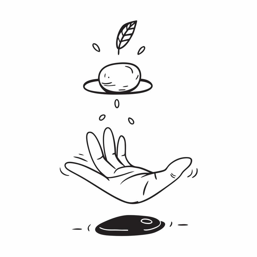 Floating Pebble and Leaf with Zen Moment Text concept as A pebble and leaf floating together in mid air with Zen Moment text subtly included at the bottom The elements are isolate Cleans Set 3 vector