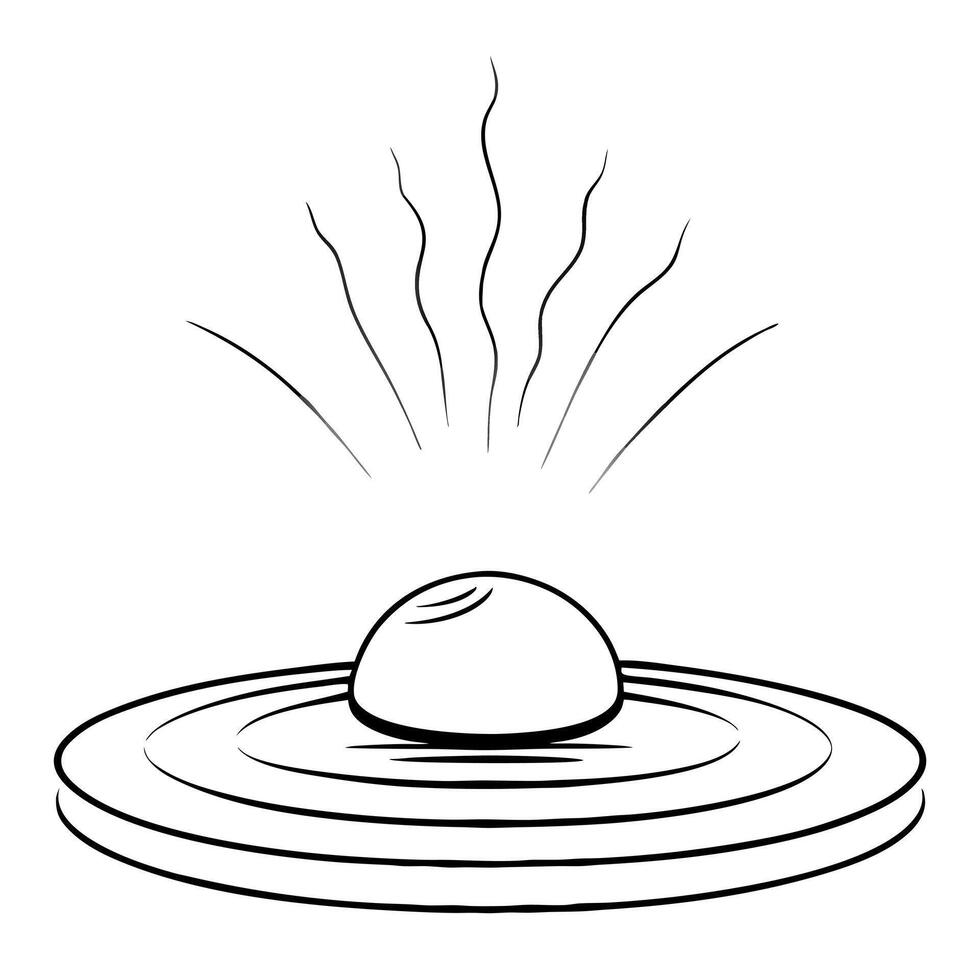 Floating Pebble with Abstract Light Ripple and Copy Space concept as A smooth pebble floats in mid air with abstract light ripples emanating from it symbolizing the calming effect Cleans vector