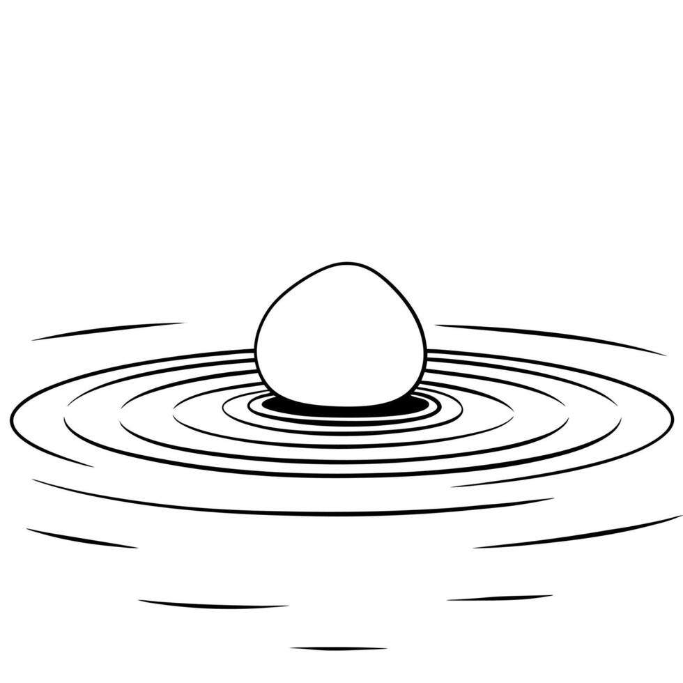 Floating Pebble and Ripple with Tranquil Waters Text concept as A small pebble and ripple appearing to float together with Tranquil Waters text subtly included at the bottom The e Cleans Set 2 vector