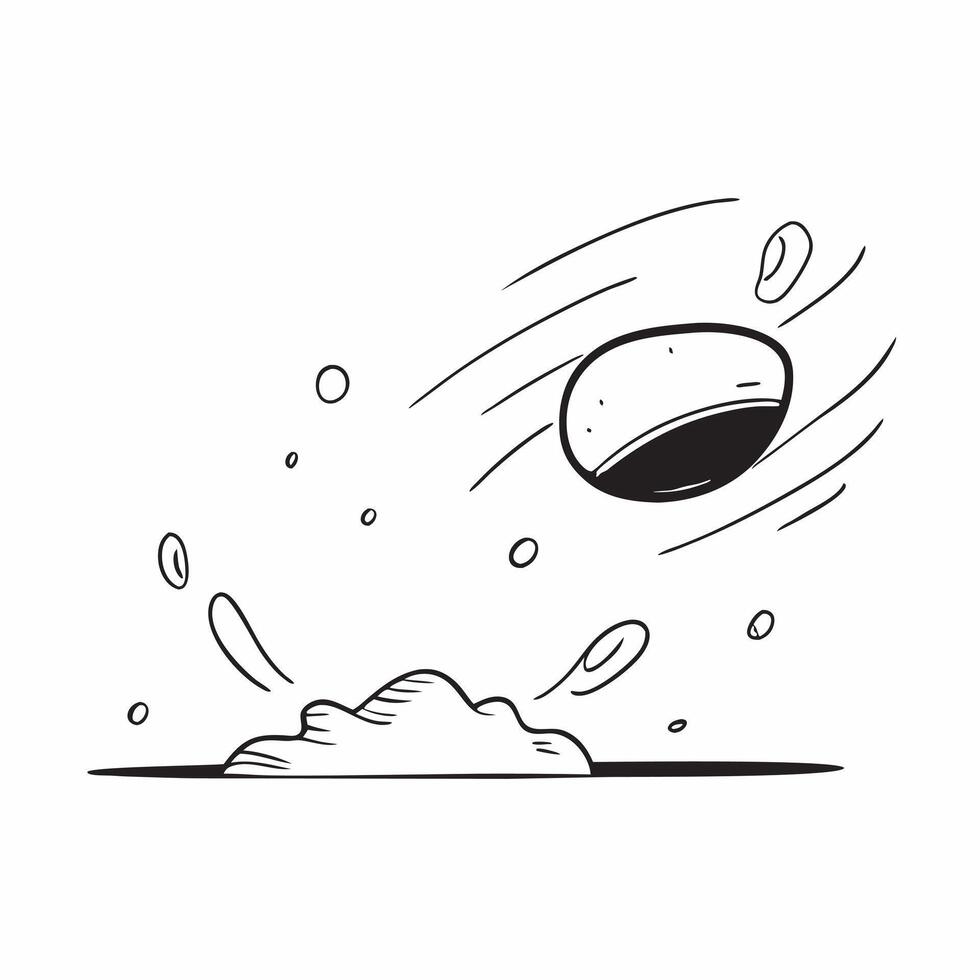Floating Pebble with Abstract Water Droplets and Copy Space concept as A pebble floats in mid air surrounded by abstract water droplets symbolizing the serenity of a nature timelap Cleans Set 3 vector