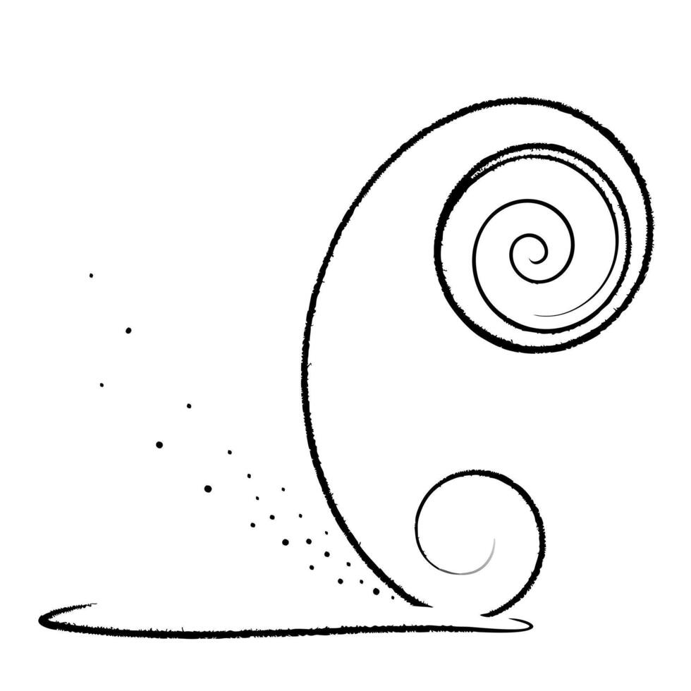 Floating Sand Particle with Abstract Wind Swirl and Copy Space concept as A single sand particle floats in mid air with an abstract wind swirl moving around it symbolizing the shif Cleans vector