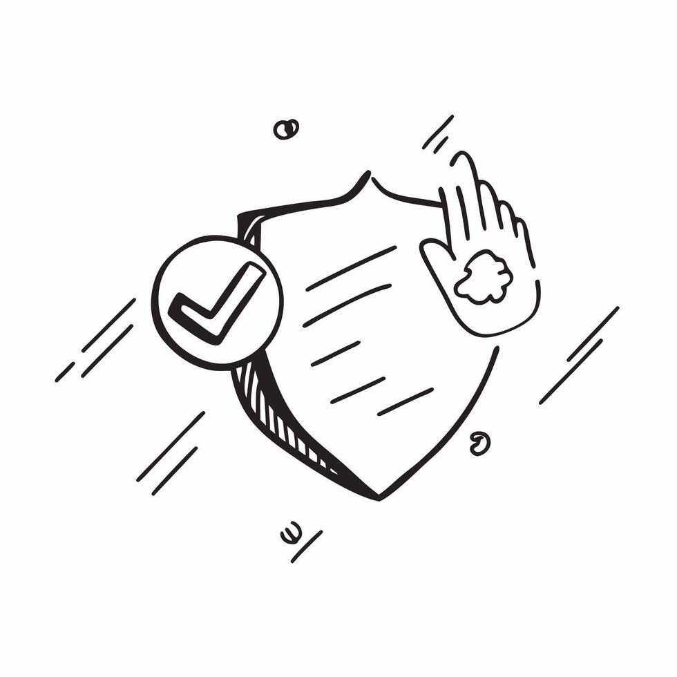 Floating shield and check mark with the word Security concept as A design featuring a shield and a check mark defying gravity with the word Security prominently displayed T Cleans vector