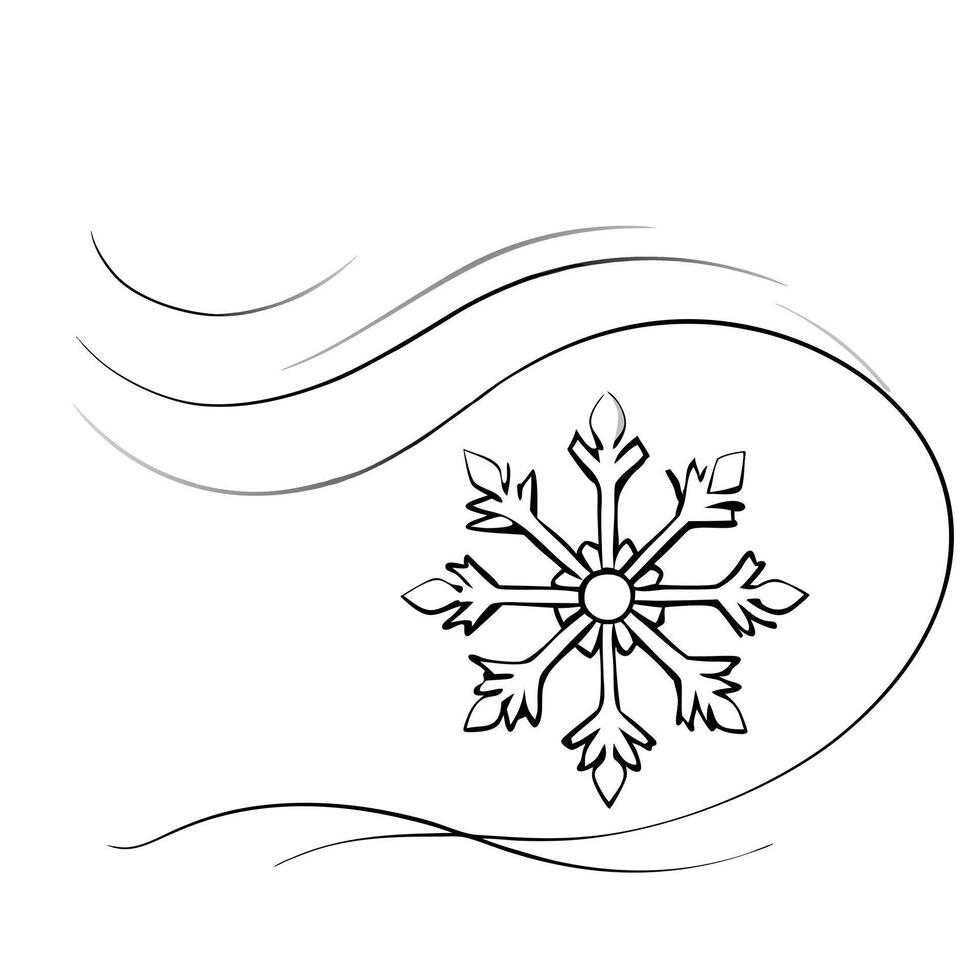 Floating Snowflake with Abstract Freeze Effect and Copy Space concept as A snowflake drifts in mid air with an abstract freeze effect swirling around it symbolizing the quiet still Cleans Set 2 vector