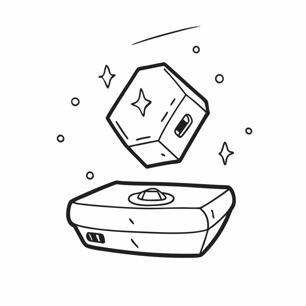 Gaming console with holographic controls and copy space concept as A gaming console with floating holographic control settings glowing above it The bottom section of the image is Cleans vector
