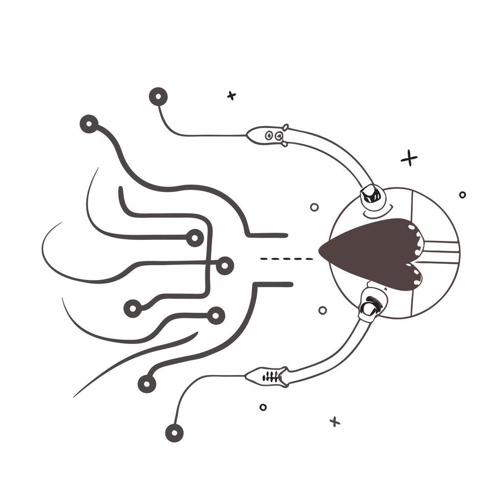 Glossy background with abstract circuitry and a glowing digital brain concept as A glossy background featuring abstract circuitry intertwined with a glowing digital brain symbolizi Cleans vector