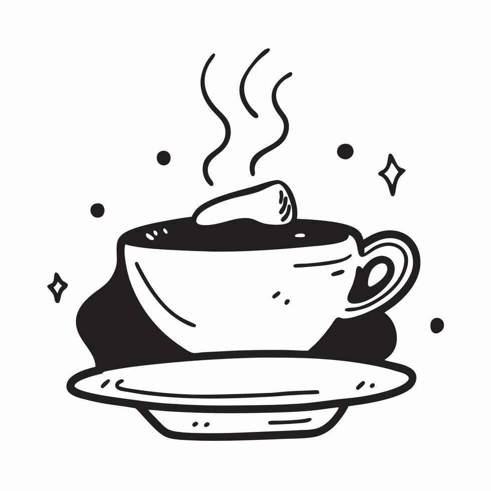 Glossy black countertop with a steaming coffee cup and subtle light reflections concept as A close up of a glossy black countertop with a steaming coffee cup placed centrally The Cleans vector