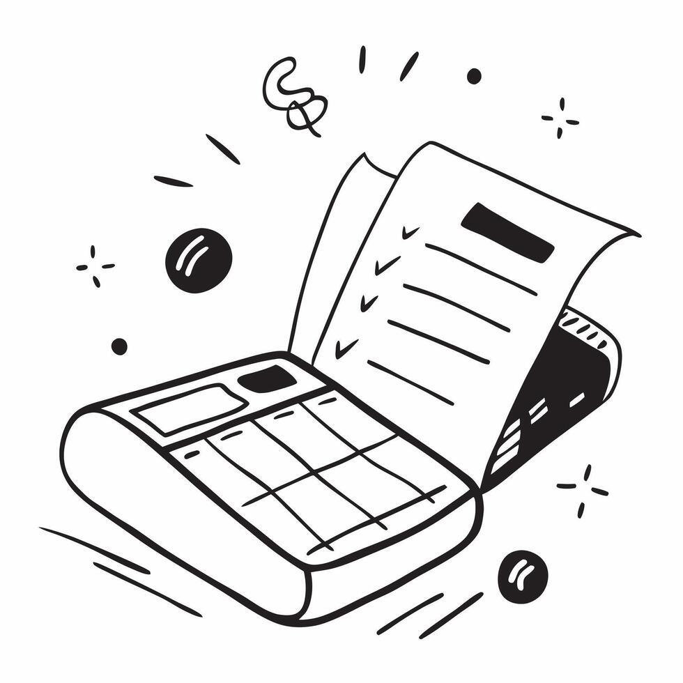 Glossy calculator on a reflective desk with tax documents spread out concept as A close up shot of a glossy calculator on a reflective desk with tax documents spread out around it Cleans vector