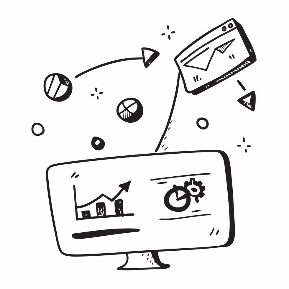 Glossy desktop monitor with holographic financial dashboards and currency symbols concept as A medium angle shot of a glossy desktop monitor displaying holographic financial dashbo Cleans Set 3 vector