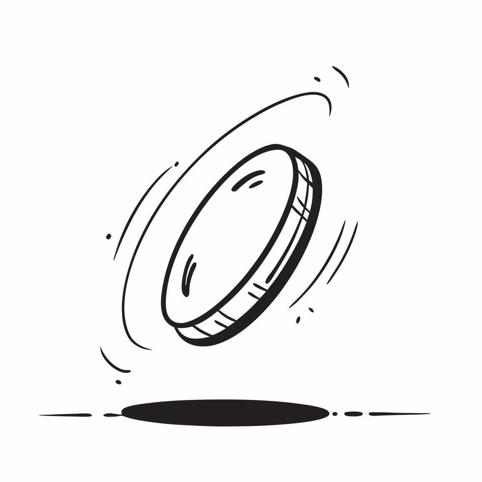 Glossy gold coin spinning on a reflective surface with soft shadows concept as A close up shot of a glossy gold coin spinning on a reflective surface with soft shadows enhancing th Cleans vector