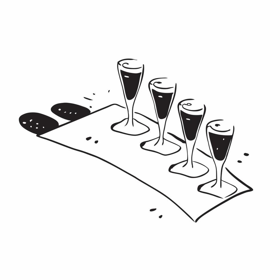 Glossy marble floor with champagne flutes casting elongated shadows concept as A top down high contrast shot of a glossy marble floor with champagne flutes casting elongated shadow Cleans vector