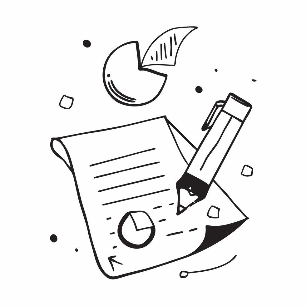 Glossy pen and paper with floating holographic marketing strategy and pie chart concept as A close up of a glossy pen and paper on a desk with floating holographic marketing strate Cleans vector