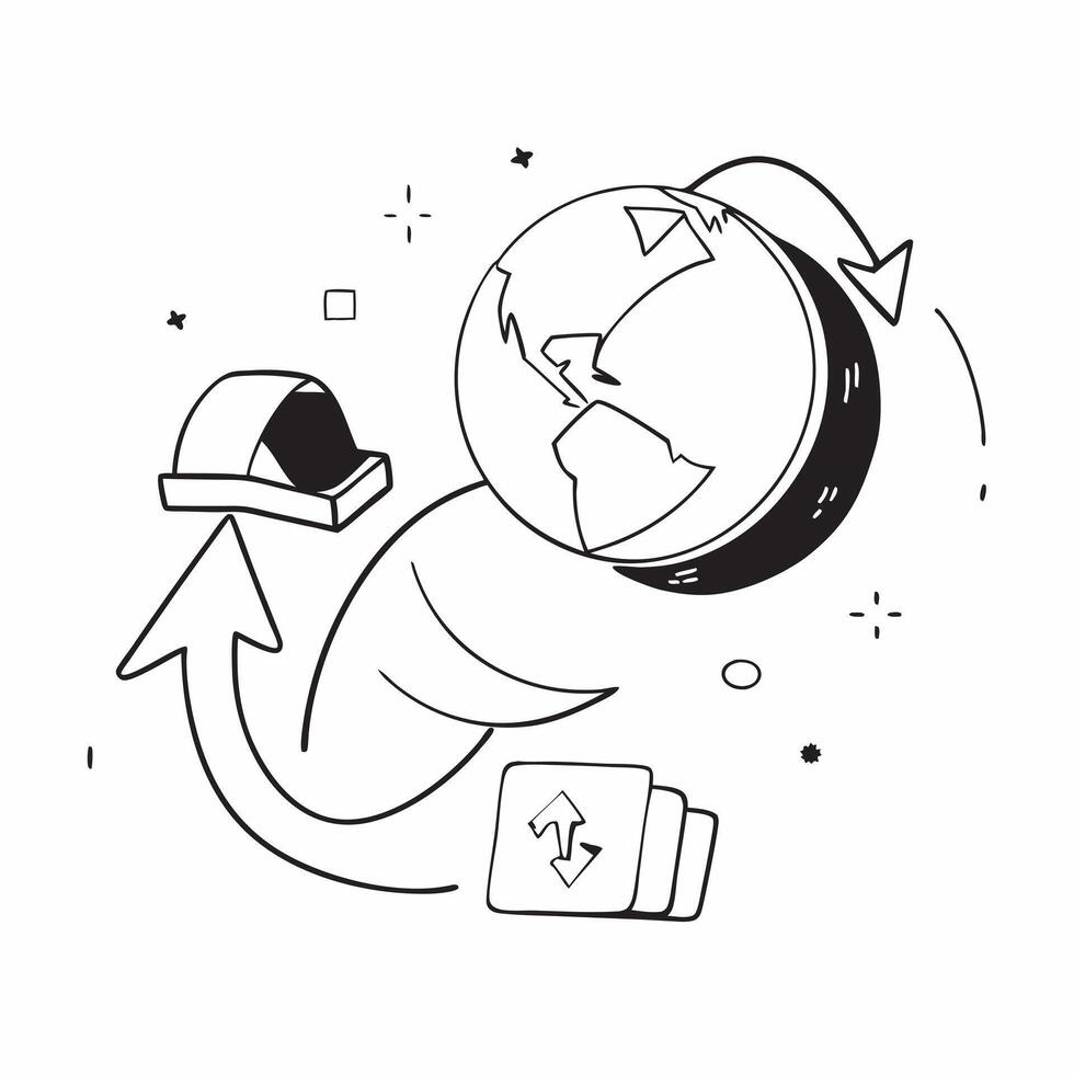 Glossy recycle symbol and globe with holographic sustainability metrics concept as A dynamic image featuring a glossy recycle symbol and a globe with floating holographic sustainab Cleans vector