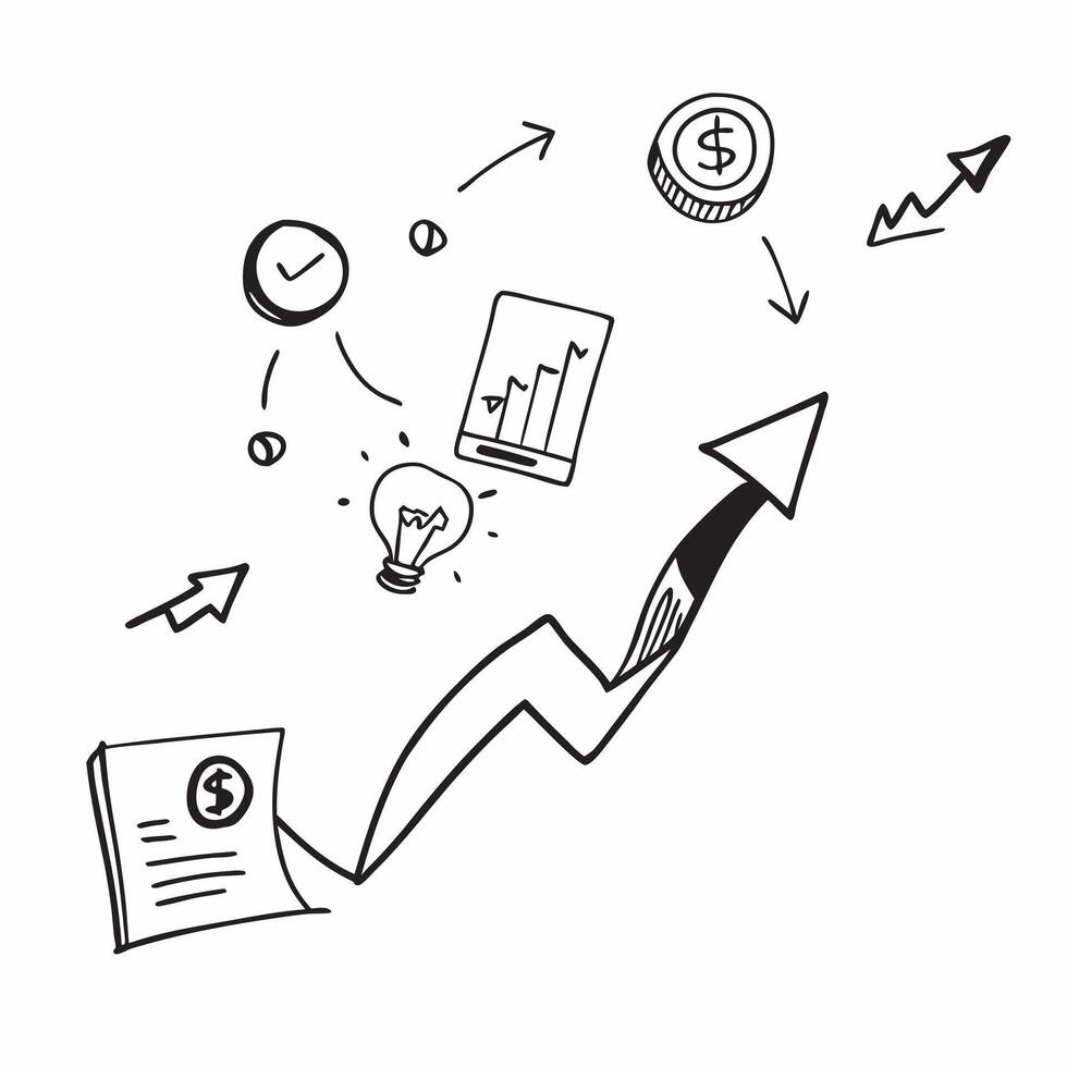 Glowing abstract arrow pointing upward with financial data streams concept as A glowing abstract arrow pointing upward surrounded by financial data streams The camera follows the Cleans vector