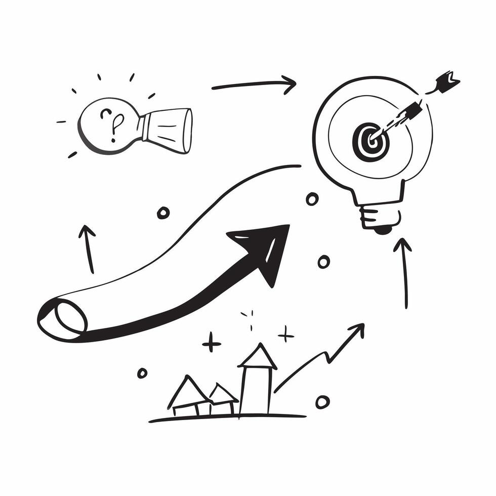 Glowing abstract arrow pointing towards digital marketing success concept as A dynamic image of a glowing abstract arrow pointing towards symbols of digital marketing success The Cleans vector