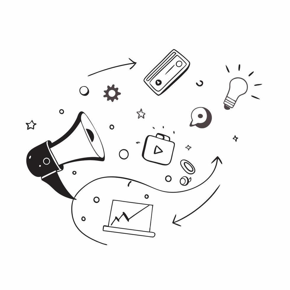 Glowing abstract marketing icons with a vibrant gradient background concept as A captivating visual of glowing abstract marketing icons on a vibrant gradient background The camera Cleans vector