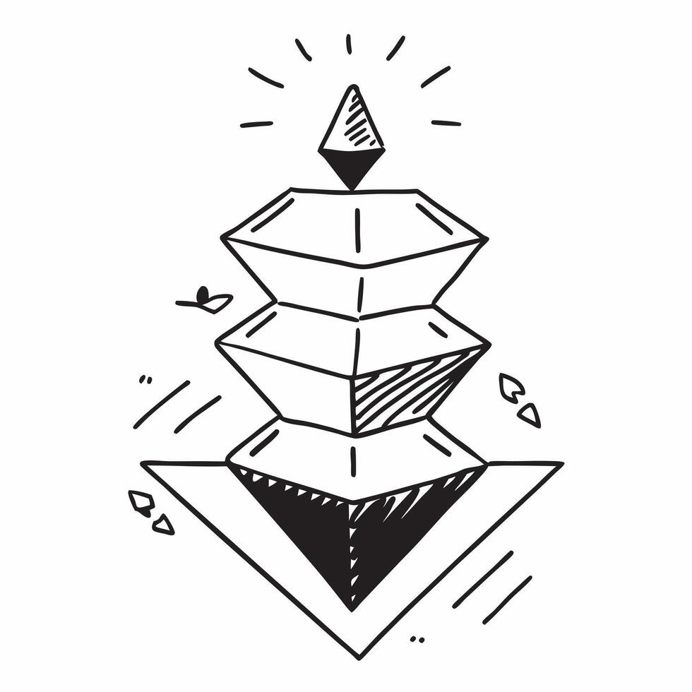 Glowing abstract pyramid representing hierarchical scaling in business concept as An overhead shot of a glowing abstract pyramid symbolizing hierarchical scaling in business The p Cleans vector