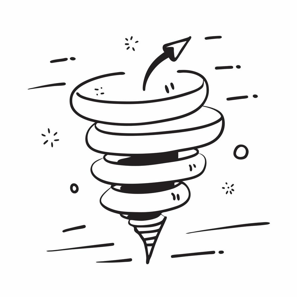 Glowing abstract spiral representing business process optimization concept as A dynamic shot of a glowing abstract spiral symbolizing process optimization in scaling a business Th Cleans vector