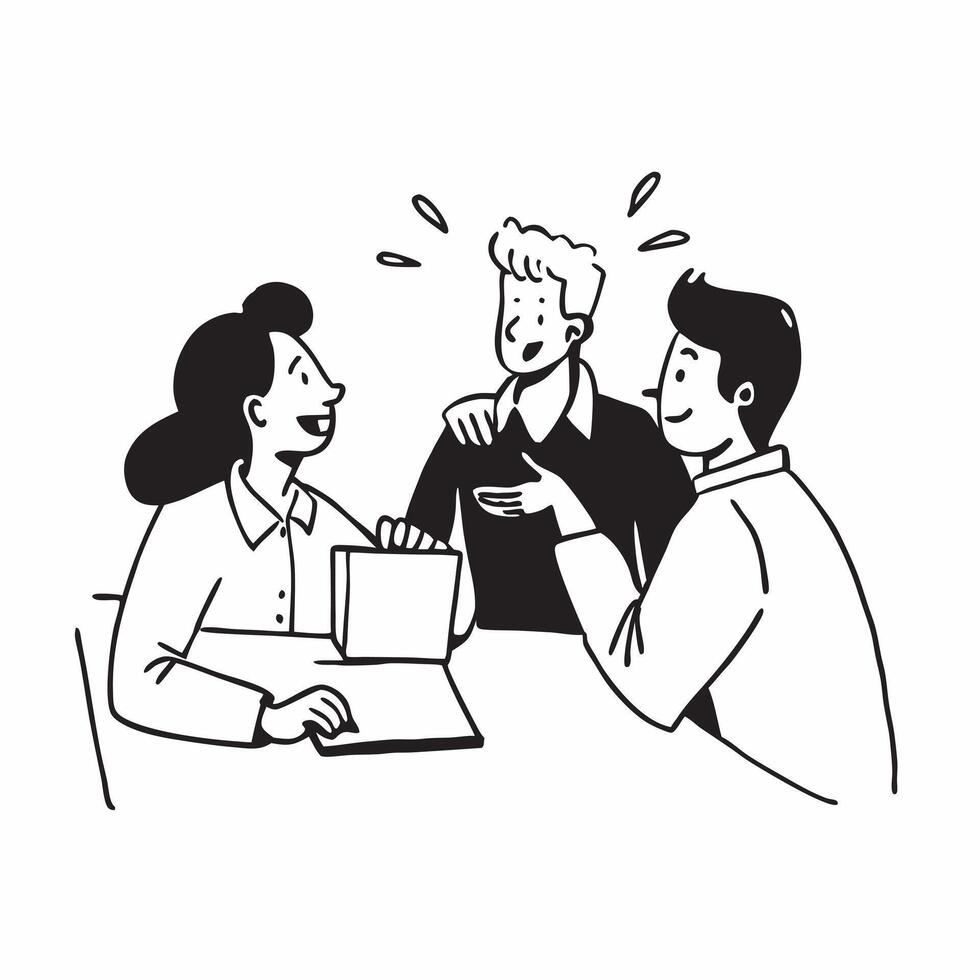 Group of coworkers having a casual coffee break in the office concept as A candid moment capturing a group of coworkers chatting and laughing during a casual coffee break in the of Cleans vector