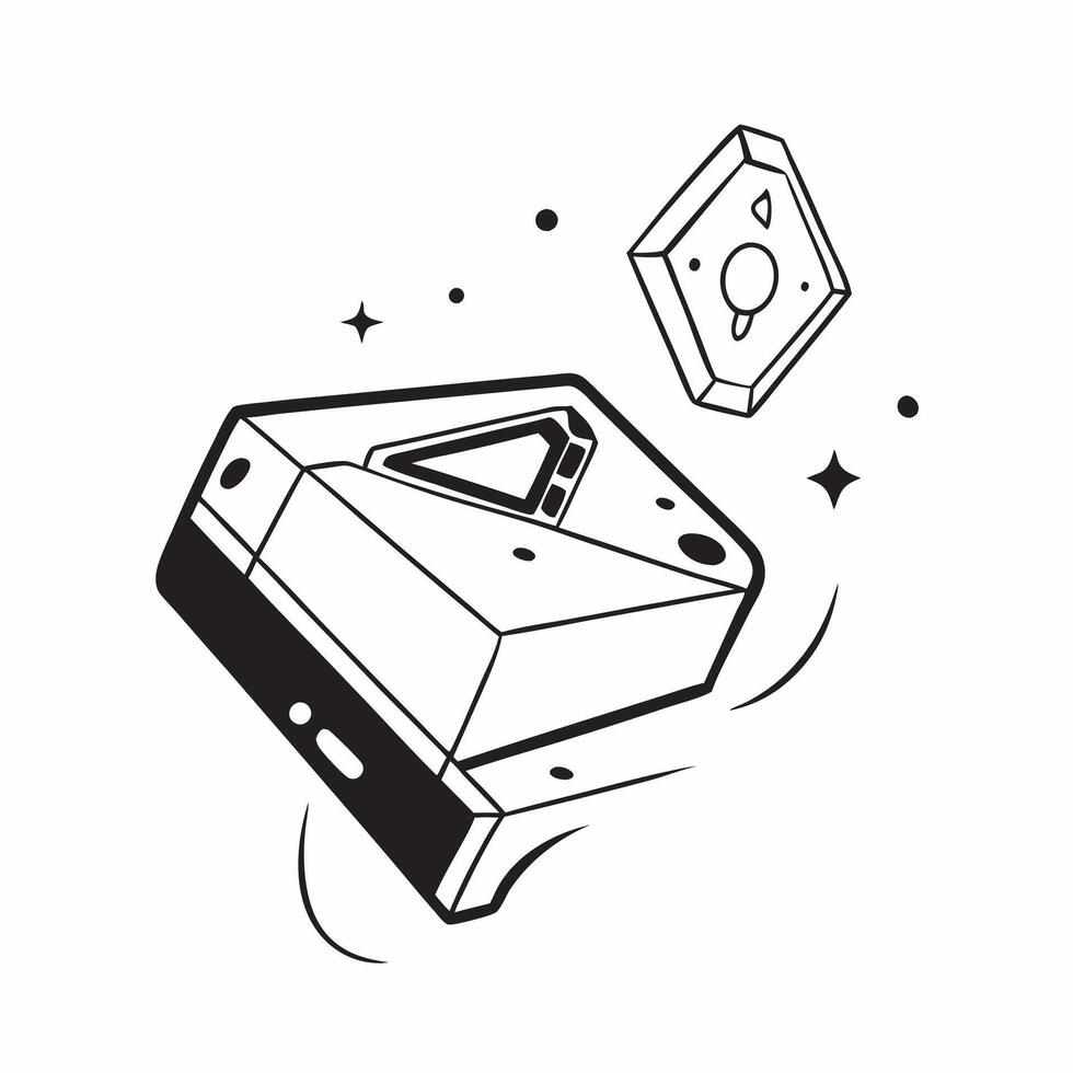 Holographic gaming console with floating control menu and copy space concept as A gaming console with floating holographic control menu glowing with a glossy finish The bottom sec Cleans vector