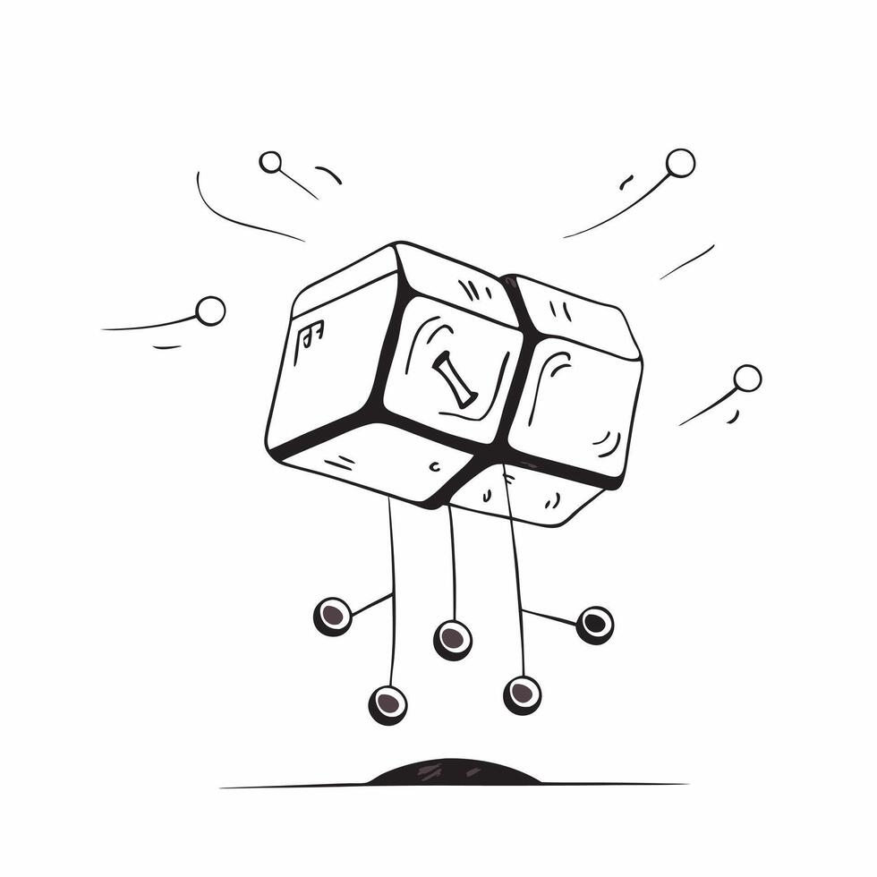Levitation of a digital network with connected nodes on an isolated white background concept as A network of connected nodes floating mid air forming a digital mesh all isolated on Cleans vector