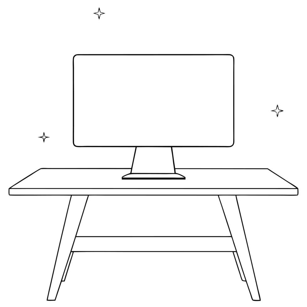 Monitor with holographic timeline and events concept as A monitor on a white desk shows a holographic timeline with floating events creating a dynamic and interactive visualization Cleans vector
